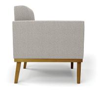 Poltrona Sala Base Madeira Fixa Castanho Kit 2 Elisa Bouclê Cinza D03 - D'rossi - 2