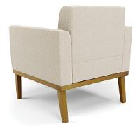 Poltrona Sala Base Madeira Fixa Castanho Elisa Bouclê Bege D03 - D'rossi