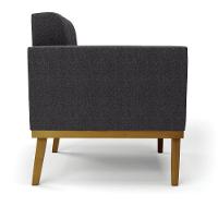 Poltrona Sala Base Madeira Fixa Castanho Elisa Bouclê D03 - D'rossi Cor Grafite - 2