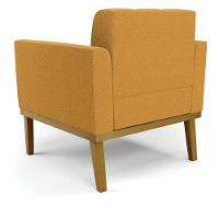 Poltrona Sala Base Madeira Fixa Castanho Elisa Bouclê D03 - D'rossi Cor Mostarda