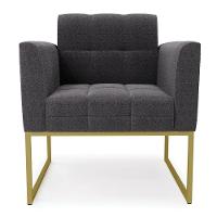 Poltrona Sala De Estar Industrial Dourado Elisa Bouclê Grafite D03 - D'rossi - 5