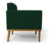 Poltrona Sala Base Madeira Fixa Castanho Elisa Bouclê Verde D03 - D'rossi - 2