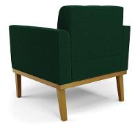 Poltrona Sala Base Madeira Fixa Castanho Kit 2 Elisa Bouclê Verde D03 - D'rossi - 5