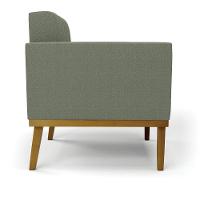 Poltrona Sala Base Madeira Fixa Castanho Kit 2 Elisa Bouclê Menta D03 - D'rossi - 2