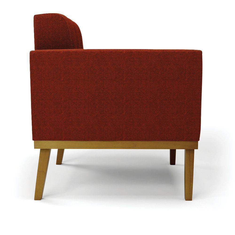 Poltrona Sala Base Madeira Fixa Castanho Elisa Bouclê D03 - D'rossi Cor Terra - 2