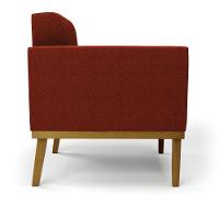 Poltrona Sala Base Madeira Fixa Castanho Elisa Bouclê D03 - D'rossi Cor Terra - 2