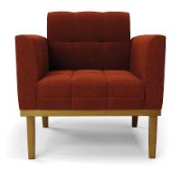 Poltrona Sala Base Madeira Fixa Castanho Elisa Bouclê D03 - D'rossi Cor Terra - 3