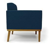 Poltrona Sala Base Madeira Fixa Castanho Elisa Bouclê Azul D03 - D'rossi - 2