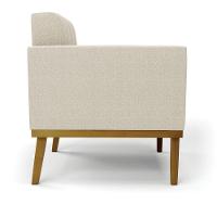 Poltrona Sala Base Madeira Fixa Castanho Elisa Bouclê D03 - D'rossi Cor Bege - 2