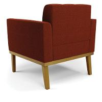 Poltrona Sala Base Madeira Fixa Castanho Elisa Bouclê Terra D03 - D'rossi