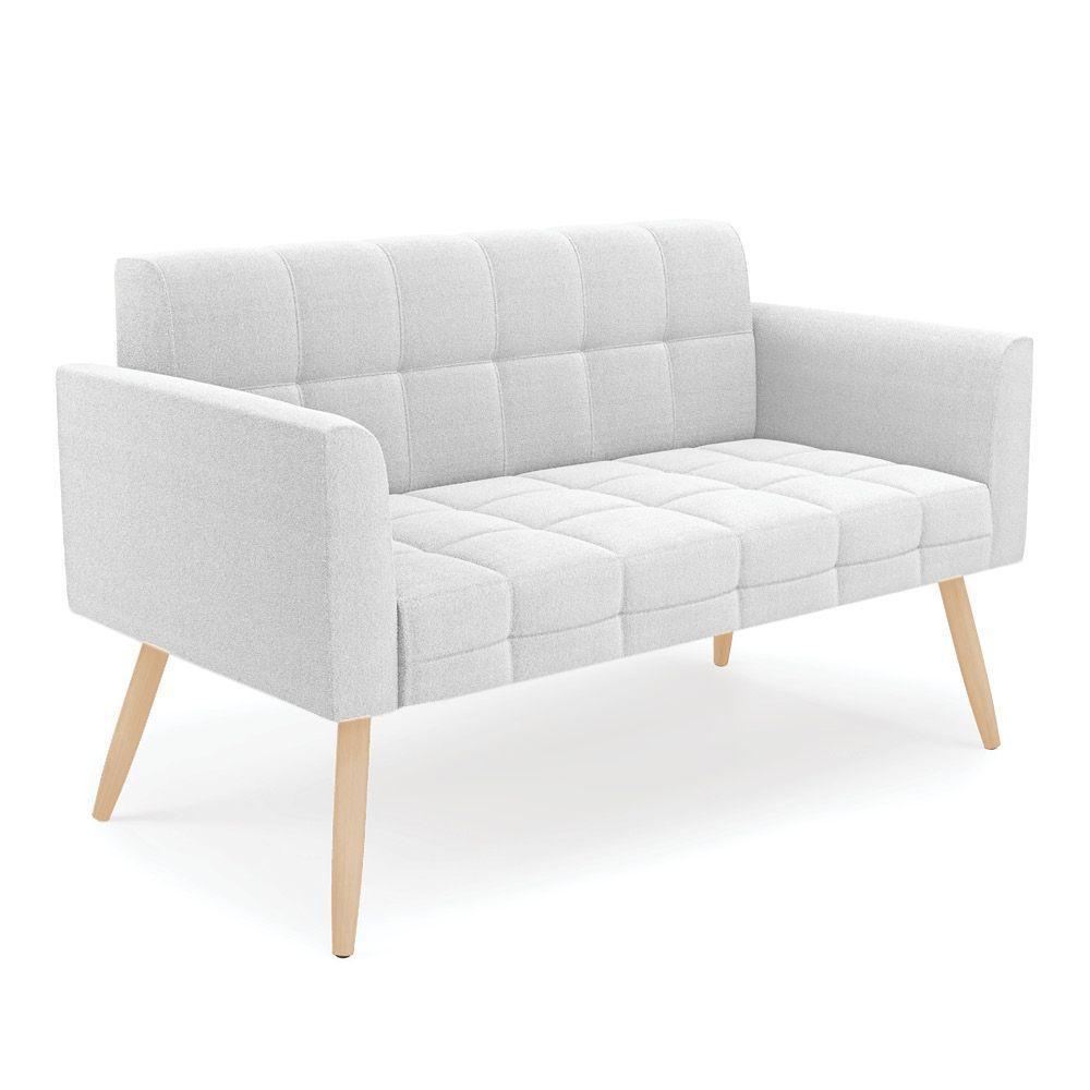 Namoradeira E 2 Poltronas Pé Palito Natural Elisa Bouclê Off White D03 - D'rossi - 2