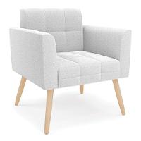 Namoradeira E 2 Poltronas Pé Palito Natural Elisa Bouclê Off White D03 - D'rossi - 5