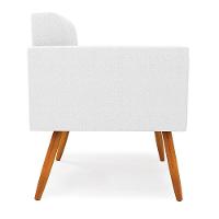 Poltrona Sala Estar Pé Palito Castanho Kit 2 Elisa Bouclê Off Wte D03 - D'rossi - 2