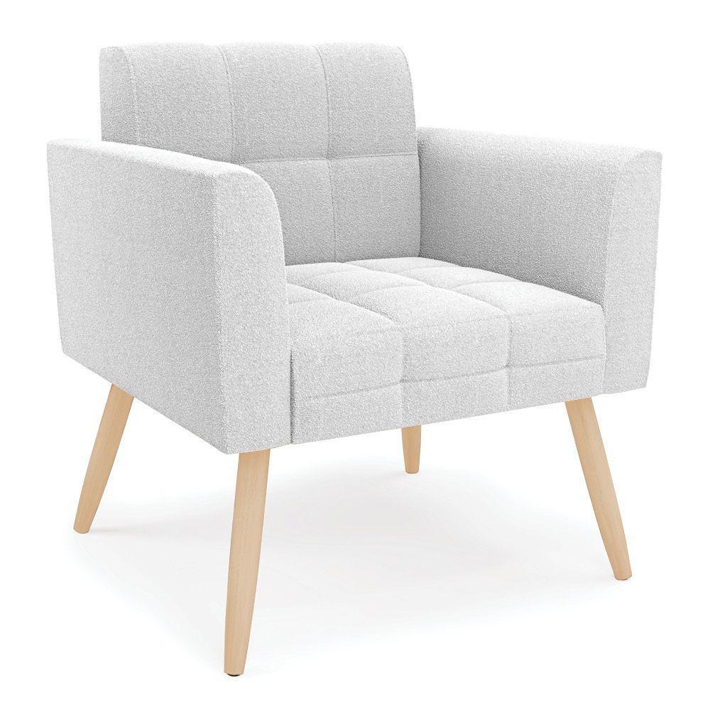 Namoradeira E Poltrona Pé Palito Natural Elisa Bouclê Off White D03 - D'rossi - 5