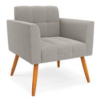 Namoradeira E 2 Poltronas Pé Palito Castanho Elisa Bouclê Cinza D03 - D'rossi - 5