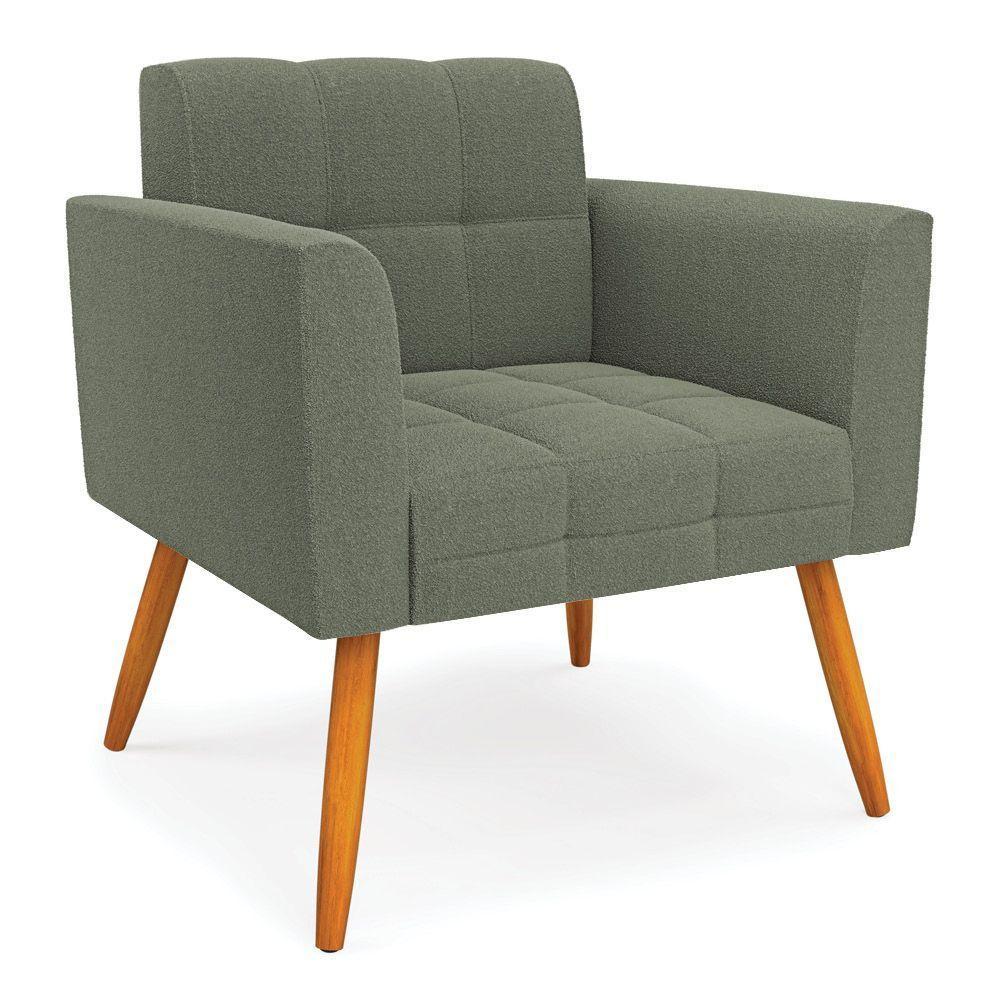 Namoradeira E Poltrona Pé Palito Castanho Elisa Bouclê Menta D03 - D'rossi - 5