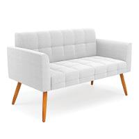 Namoradeira E Poltrona Pé Palito Castanho Elisa Bouclê Off White D03 - D'rossi