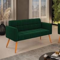 Namoradeira E Poltrona Pé Palito Castanho Elisa Bouclê Verde D03 - D'rossi - 7