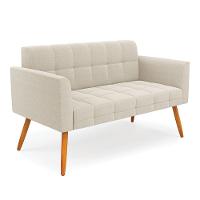 Namoradeira E Poltrona Pé Palito Castanho Elisa Bouclê D03 - D'rossi Cor Bege - 2