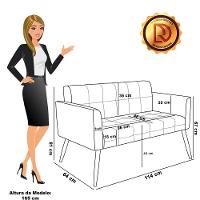 Namoradeira E Poltrona Pé Palito Castanho Elisa Bouclê D03 - D'rossi Cor Off White