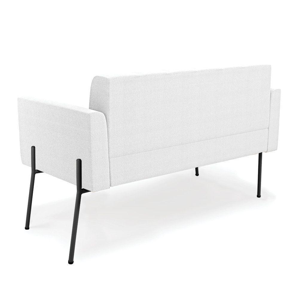 Sofá Namoradeira 2 Lugares Pé Ferro Pto Elisa Bouclê Off White D03 - D'rossi - 2