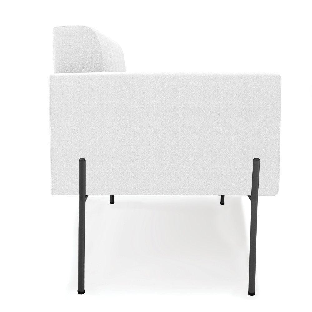 Sofá Namoradeira 2 Lugares Pé Ferro Pto Elisa Bouclê Off White D03 - D'rossi - 3