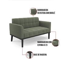 Namoradeira E Poltrona Base Madeira Fixa Pto Elisa Bouclê Menta D03 - D'rossi - 8