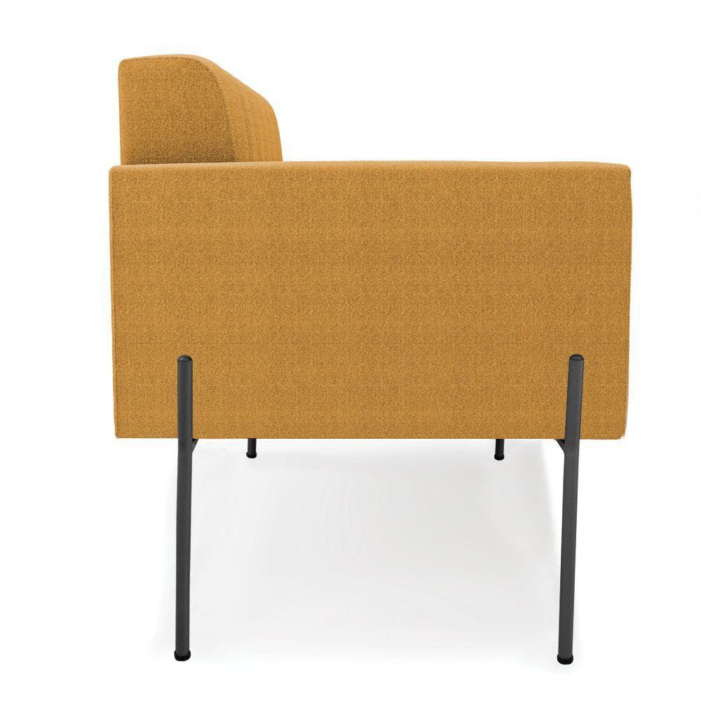 Sofá Namoradeira 2 Lugares Pé Ferro Pto Elisa Bouclê Mostarda D03 - D'rossi - 3