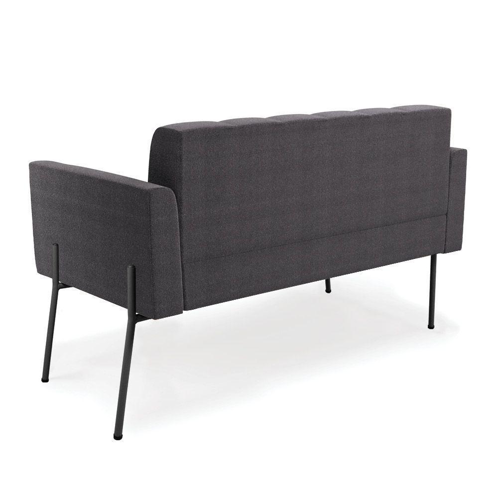 Sofá Namoradeira 2 Lugares Pé Ferro Pto Elisa Bouclê Grafite D03 - D'rossi - 2