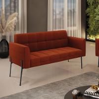 Sofá Namoradeira 2 Lugares Pé Ferro Pto Elisa Bouclê Terra D03 - D'rossi - 6