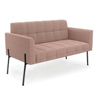 Sofá Namoradeira 2 Lugares Pé Ferro Pto Elisa Bouclê Rosê D03 - D'rossi - 1