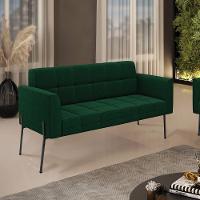 Sofá Namoradeira 2 Lugares Pé Ferro Pto Elisa Bouclê Verde D03 - D'rossi - 6