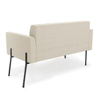 Sofá Namoradeira 2 Lugares Pé Ferro Pto Elisa Bouclê D03 - D'rossi Cor Off White - 2