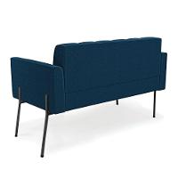 Sofá Namoradeira 2 Lugares Pé Ferro Pto Elisa Bouclê D03 - D'rossi Cor Azul - 2