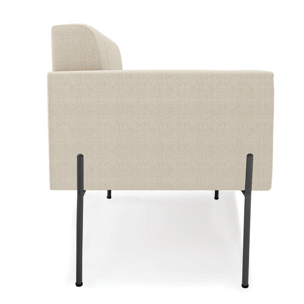 Sofá Namoradeira 2 Lugares Pé Ferro Pto Elisa Bouclê Bege D03 - D'rossi - 3