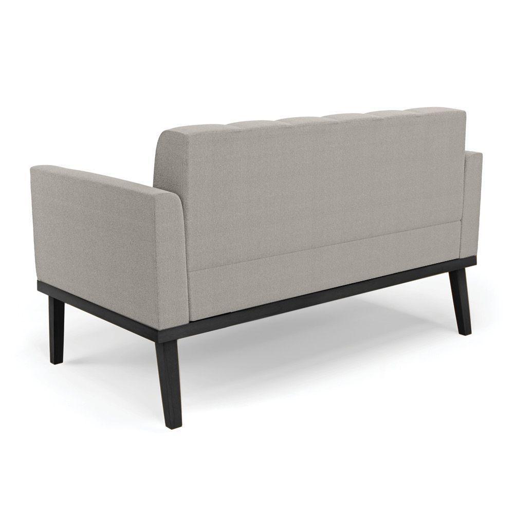 Namoradeira E Poltrona Base Madeira Fixa Pto Elisa Bouclê Cinza D03 - D'rossi - 6