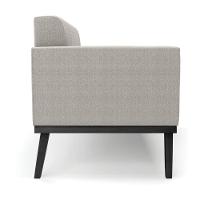 Namoradeira E Poltrona Base Madeira Fixa Pto Elisa Bouclê Cinza D03 - D'rossi - 2