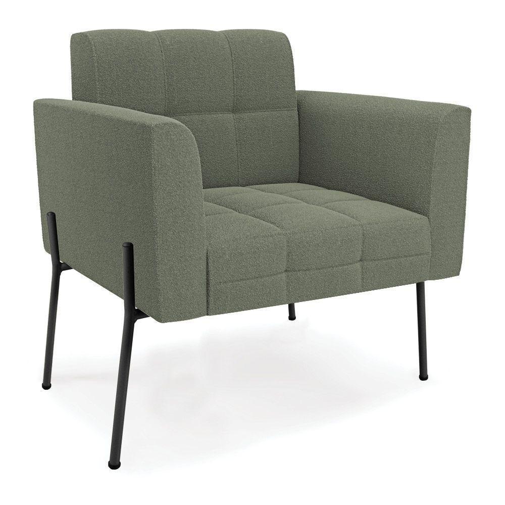 Namoradeira E 2 Poltronas Pé De Ferro Pto Elisa Bouclê D03 - D'rossi Cor Menta - 6