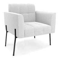 Namoradeira E 2 Poltronas Pé De Ferro Pto Elisa Bouclê Off White D03 - D'rossi - 2