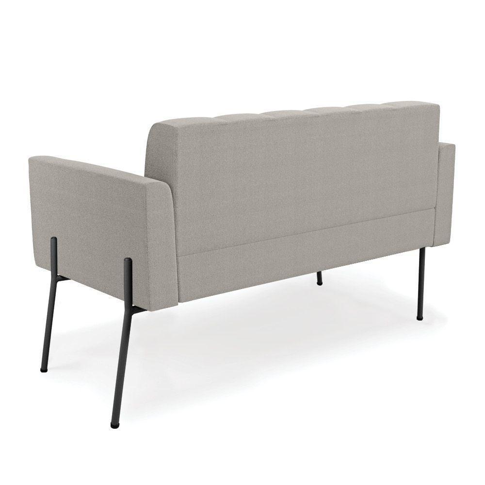 Sofá Namoradeira 2 Lugares Pé Ferro Pto Elisa Bouclê Cinza D03 - D'rossi - 2