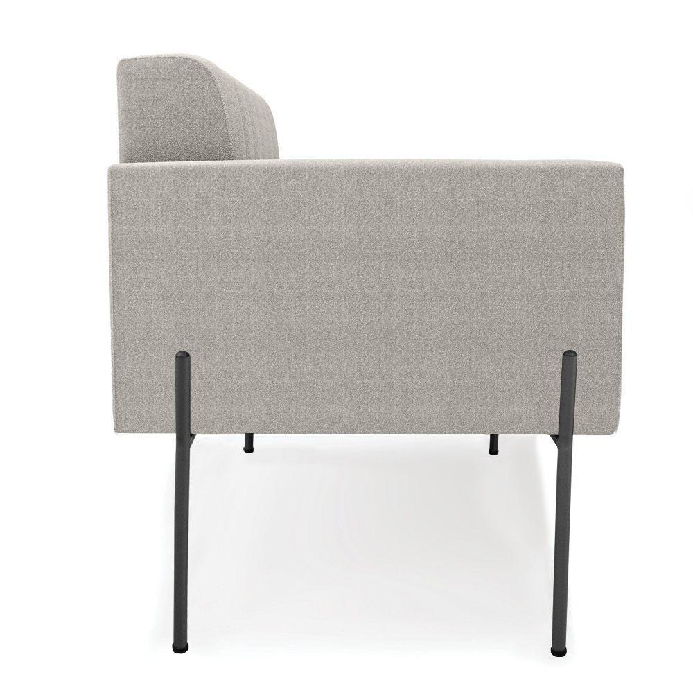 Sofá Namoradeira 2 Lugares Pé Ferro Pto Elisa Bouclê Cinza D03 - D'rossi - 3