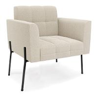 Namoradeira E 2 Poltronas Pé De Ferro Pto Elisa Bouclê D03 - D'rossi Cor Off White - 2