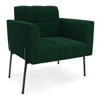 Namoradeira E 2 Poltronas Pé De Ferro Pto Elisa Bouclê Verde D03 - D'rossi - 2