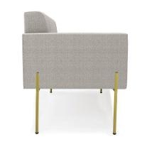 Namoradeira E 2 Poltronas Pé De Ferro Dourado Elisa Bouclê Cinza D03 - D'rossi - 2