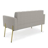 Namoradeira E 2 Poltronas Pé De Ferro Dourado Elisa Bouclê Cinza D03 - D'rossi - 6