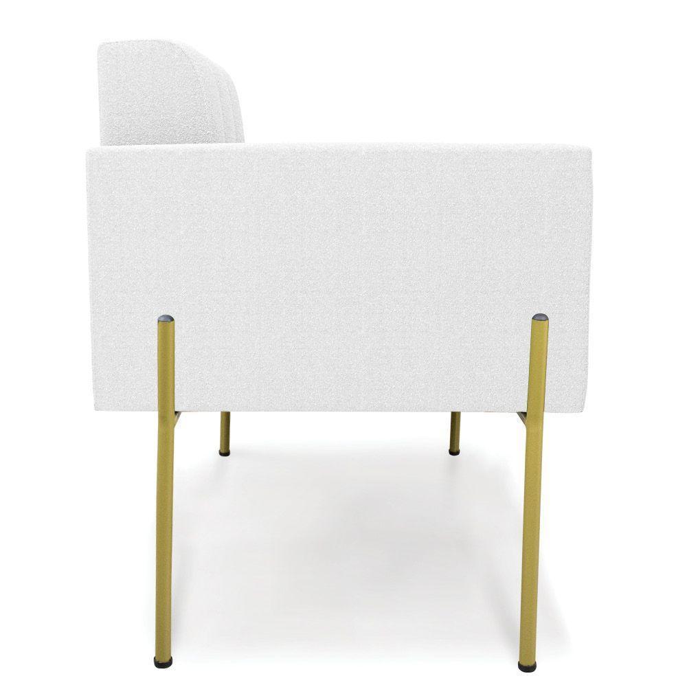 Namoradeira E Poltrona Pé De Ferro Dourado Elisa Bouclê Off White D03 - D'rossi - 2