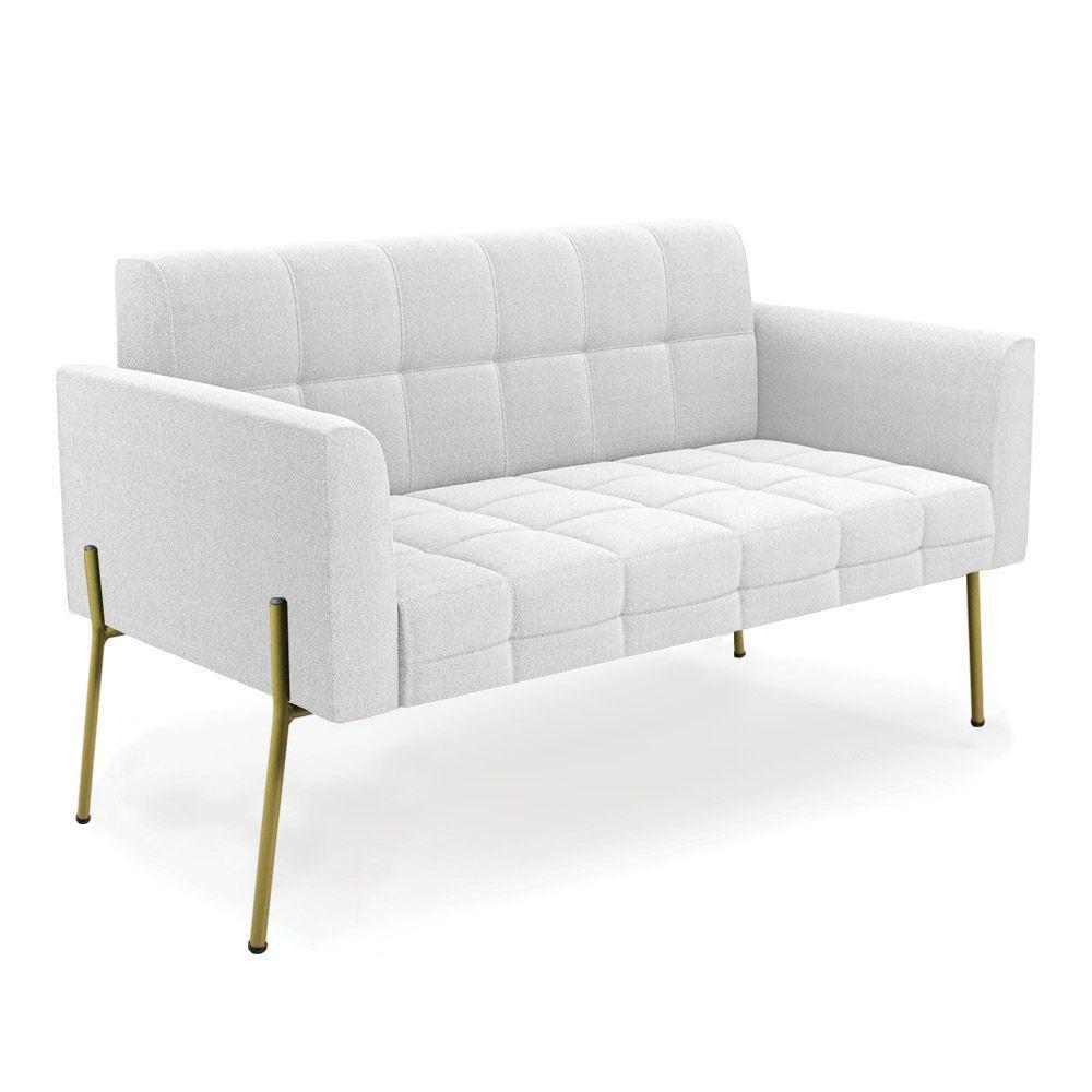 Namoradeira E Poltrona Pé De Ferro Dourado Elisa Bouclê Off White D03 - D'rossi - 4