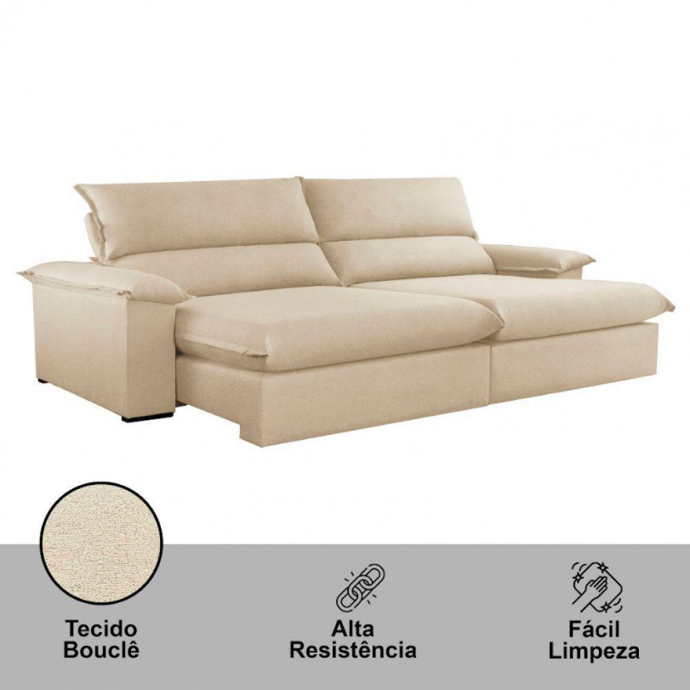 Sofá Filadélfia Linho 02 Módulos 90cm B25cm Meu Sofá Online A294 Linho Creme - 4