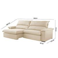 Sofá Filadélfia Linho 02 Módulos 90cm B25cm Meu Sofá Online A294 Linho Creme - 2