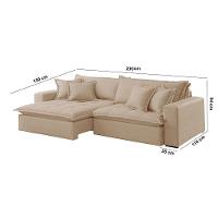 Sofá Zen Linho 02 Módulos 90 Cm B25 Meu Sofá Online A226 Linho Bege - 6